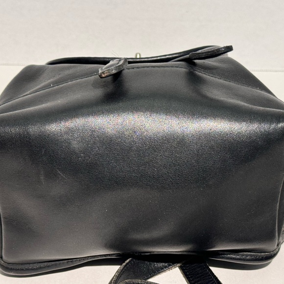 Vintage COACH Daypack Black Leather Drawstring Mini Backpack Bag 9960 USA Y2K - Picture 9 of 16